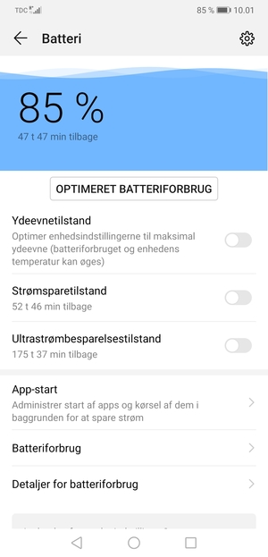 Aktiver Strømsparetilstand