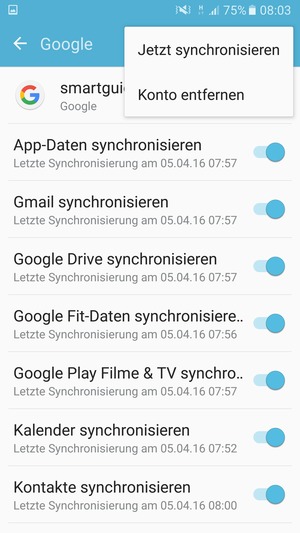 Wählen Sie Jetzt synchronisieren