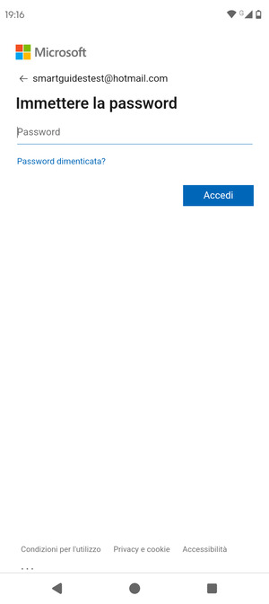 Inserisci la tua password e seleziona Accedi