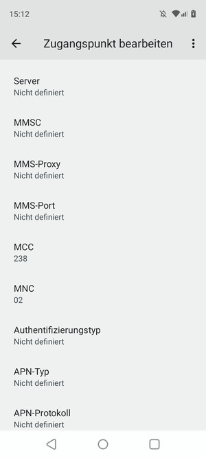 Scrollen Sie nach unten und geben Sie MMS-Informationen ein