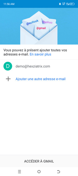 Sélectionnez ACCÉDER À GMAIL