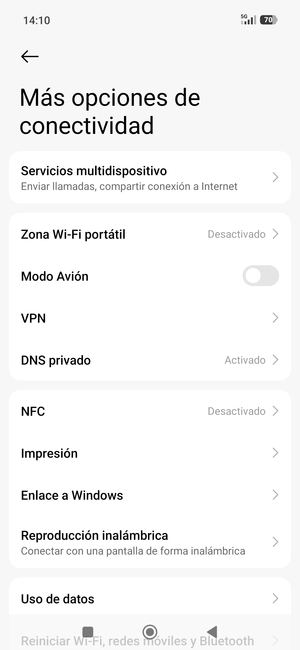 Seleccione Zona Wi-Fi portátil