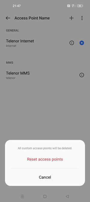 Select Reset access points