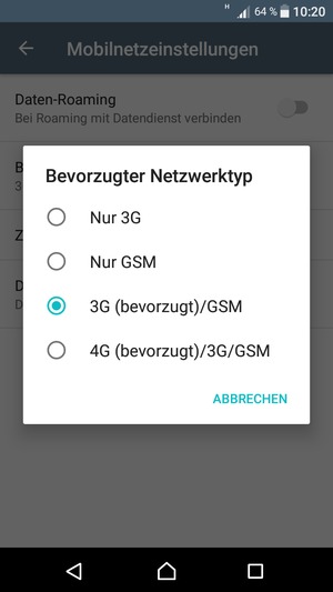 Wählen Sie die gewünschte Option