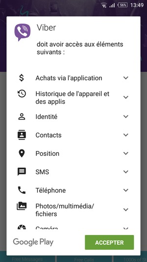 Sélectionnez ACCEPTER