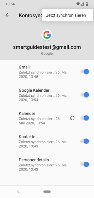 Wählen Sie Jetzt synchronisieren