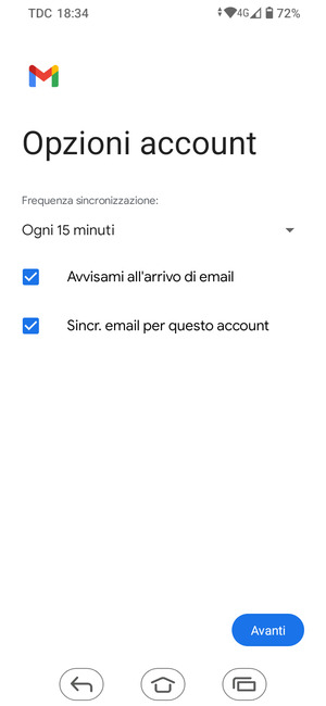 Seleziona Avanti