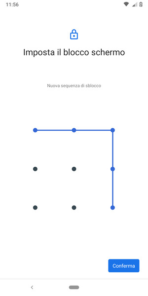 Disegna nuovamente la sequenza di sblocco e seleziona Conferma