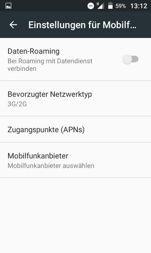 Um das Netzwerk zu wechseln, falls Probleme auftreten, wählen Sie Mobilfunkanbeiter