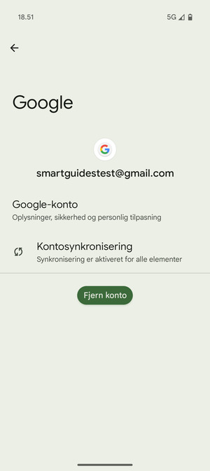 Vælg Kontosynkronisering