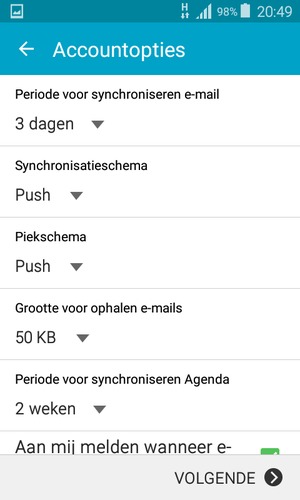Als
u dit scherm ziet, selecteer VOLGENDE