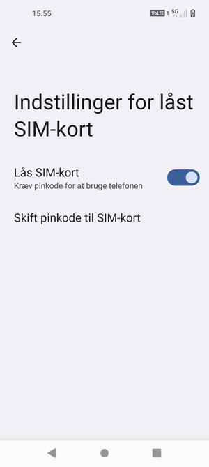 Vælg Skift PIN-kode til SIM-kort