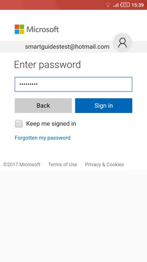 Enter your password and select Sign in