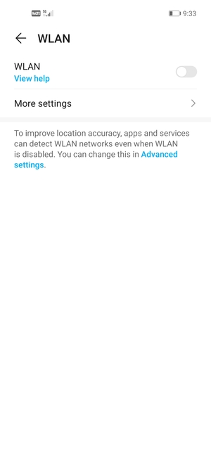 Turn on WLAN