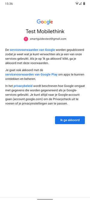 Selecteer Ik ga akkoord