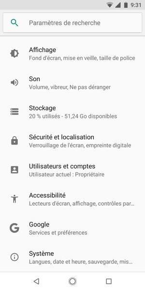 Faites défiler et sélectionnez Sécurité et localisation