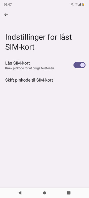 Vælg Skift pinkode til SIM-kort