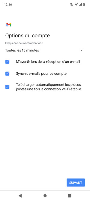 Sélectionnez SUIVANT