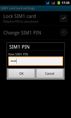Enter your New SIM PIN and select OK