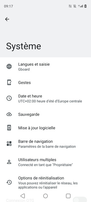 Sélectionnez Mise à jour du logicielle