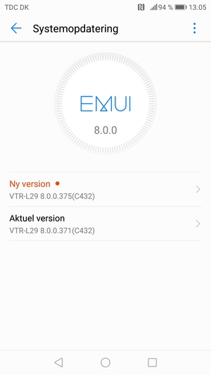 Hvis din telefon ikke er opdateret, følg instruktionerne på skærmen.