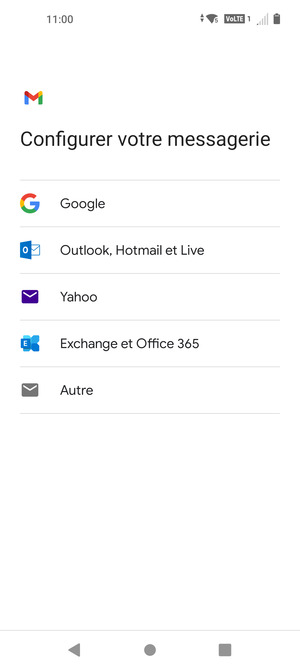 Sélectionnez Outlook, Hotmail et Live
