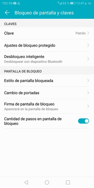 El teléfono ha sido asegurado con un bloqueo de pantalla