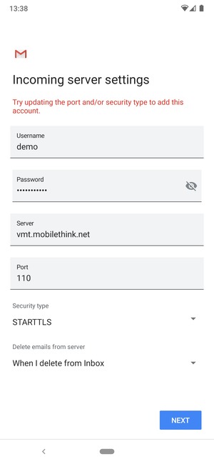 Select Security type