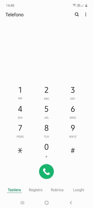 Premi e tieni premuto il numero 1