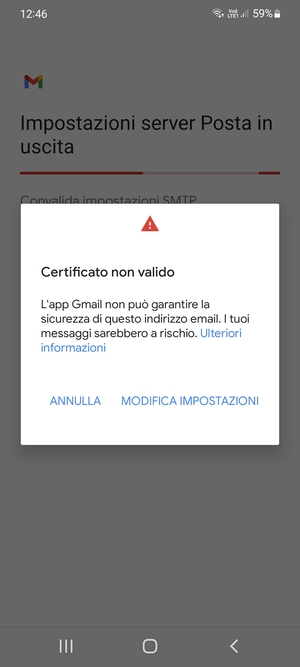 Seleziona MODIFICA IMPOSTAZIONI