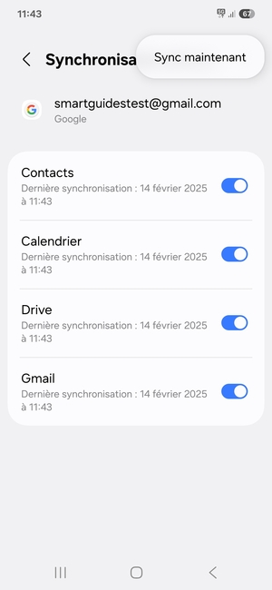 Sélectionnez Sync maintenant