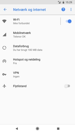 Vælg Mobilnetværk