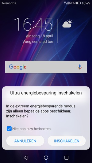 Selecteer INSCHAKELEN