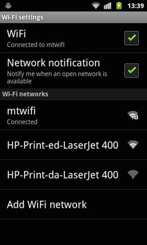 You are now connected to the Wi-Fi network