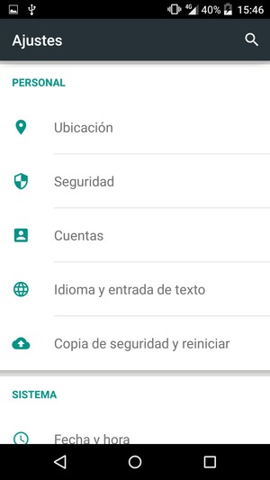 Desplácese y seleccione Cuentas