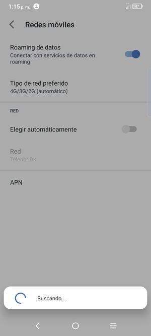 Espere a que la búsqueda termine