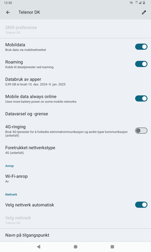 Slå Roaming på eller av