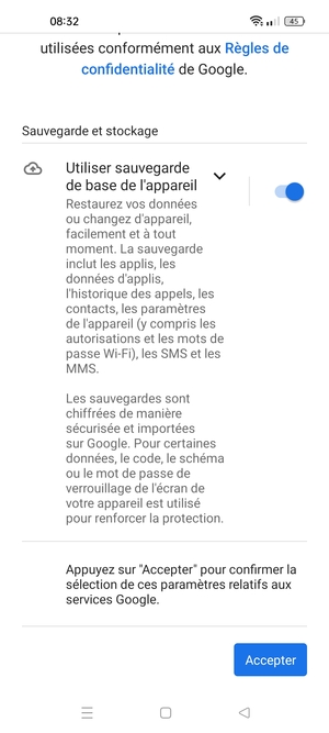 Sélectionnez Accepter