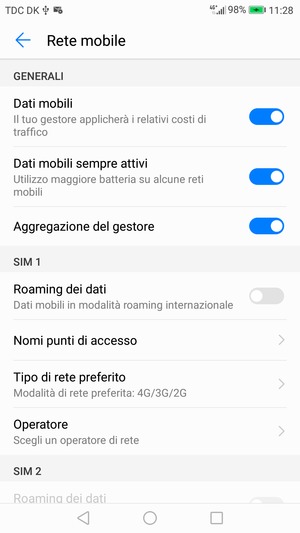 Seleziona Nomi punti di accesso
