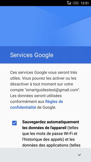Sélectionnez le bouton v