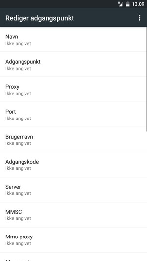 Indtast internet-oplysninger