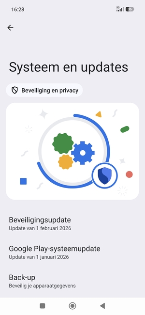 Selecteer Google Play-systeemupdate