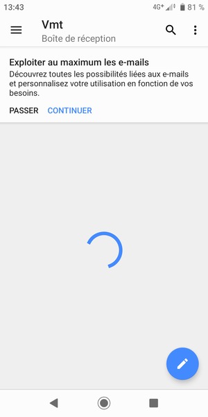 Veuillez attendre la fin de la procédure de synchronisation