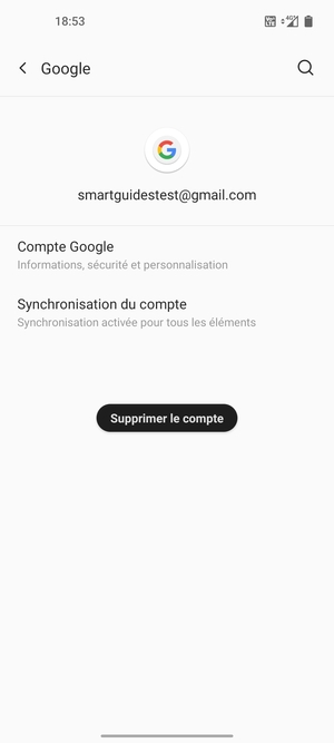 Sélectionnez Synchronisation du compte