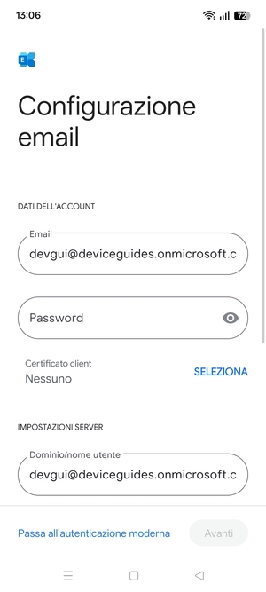 Inserisci la tua password