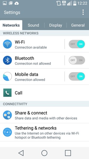 Select Networks and Tethering & networks