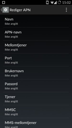 Skriv inn internett-informasjon
