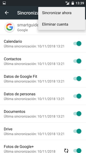 Seleccione Sincronizar ahora