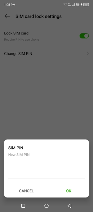Enter your New SIM PIN and select OK