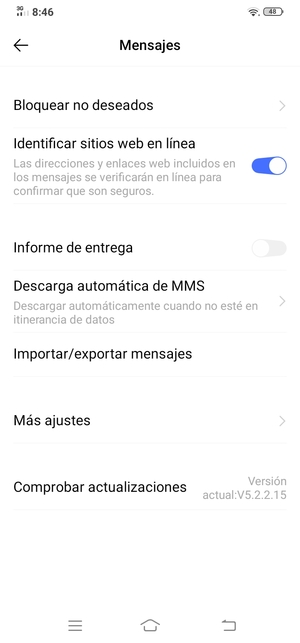 Seleccione Más ajustes